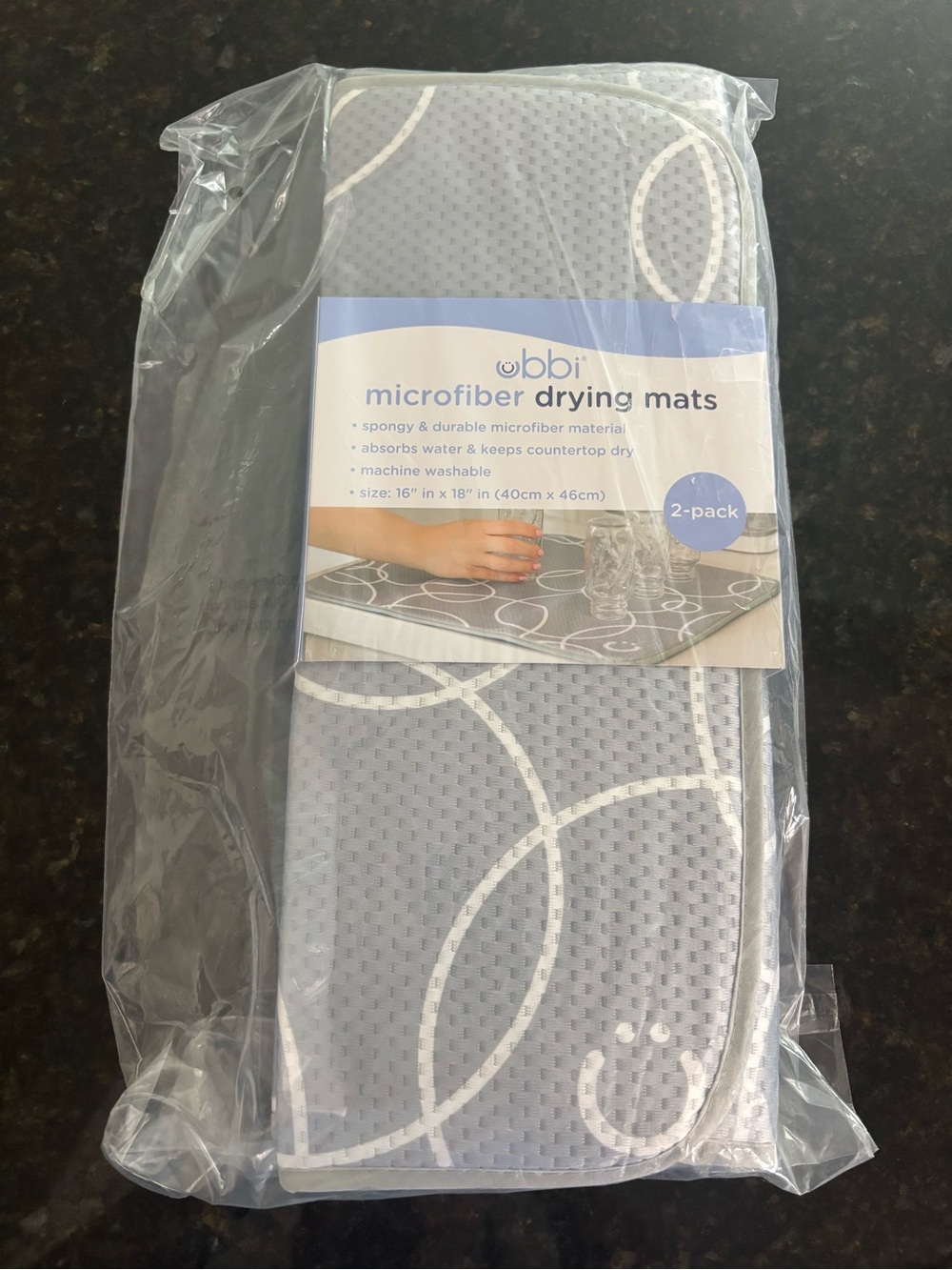 Ubbi Gray Microfiber Drying Mats - 2-Pack